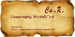 Csepreghy Richárd névjegykártya