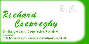 richard csepreghy business card